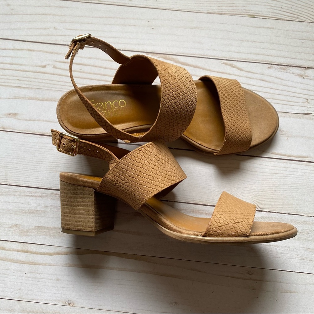 Women’s Franco Sarto Tan Wedge Sandals Size 8.5